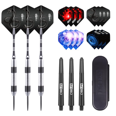 ZQ01 Stainless Steel Tip Darts Set 23g with carry case,Aluminum shafts,PC shafts and Extra Flights