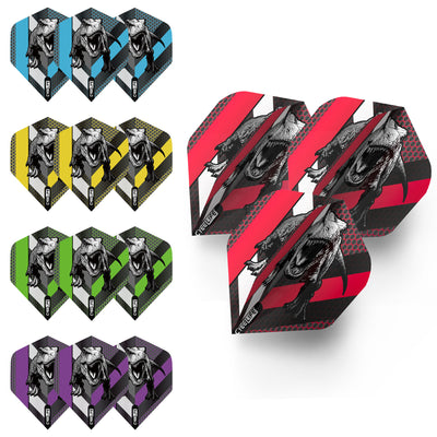 15pcs PET Dart Flights,Five colored dinosaur