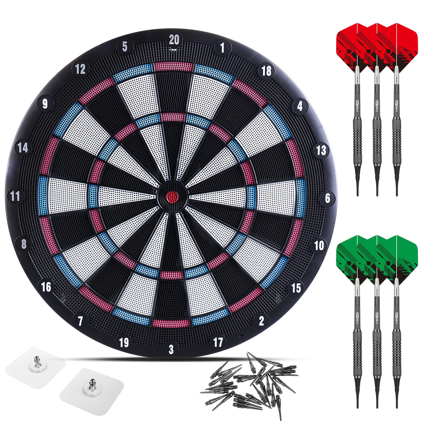 ZD01A Normal Dartboard with 6 Darts for plastic tip darts