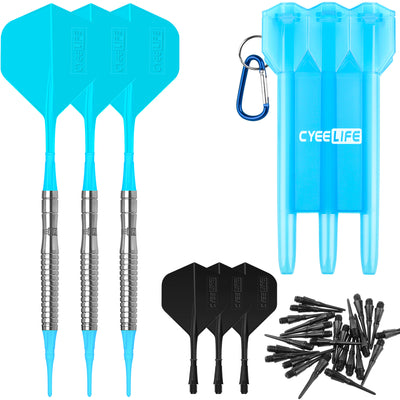 ZG05 Tungsten 90% soft tip darts set 18g with Blue carry case,molded Flights and Extra Points