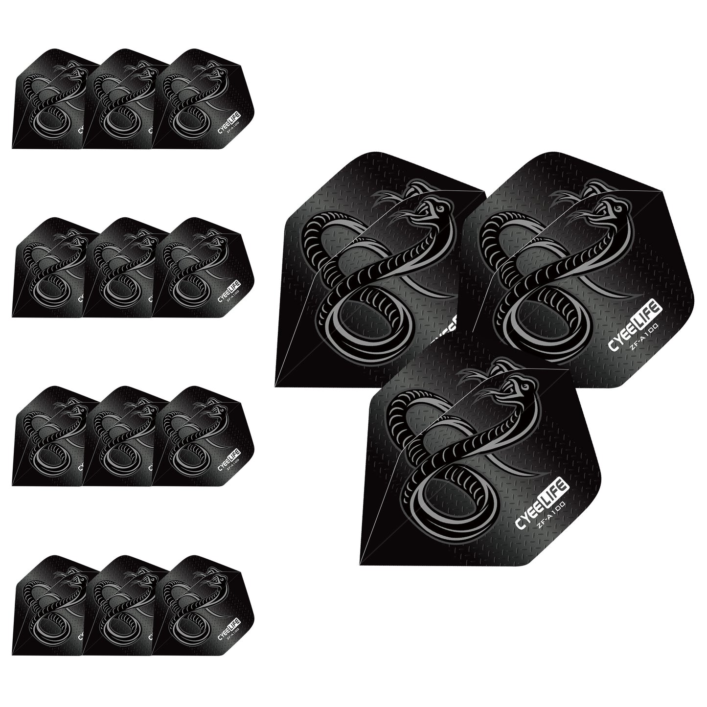 PET Dart Flights Standard 15pcs,3D Black Snake