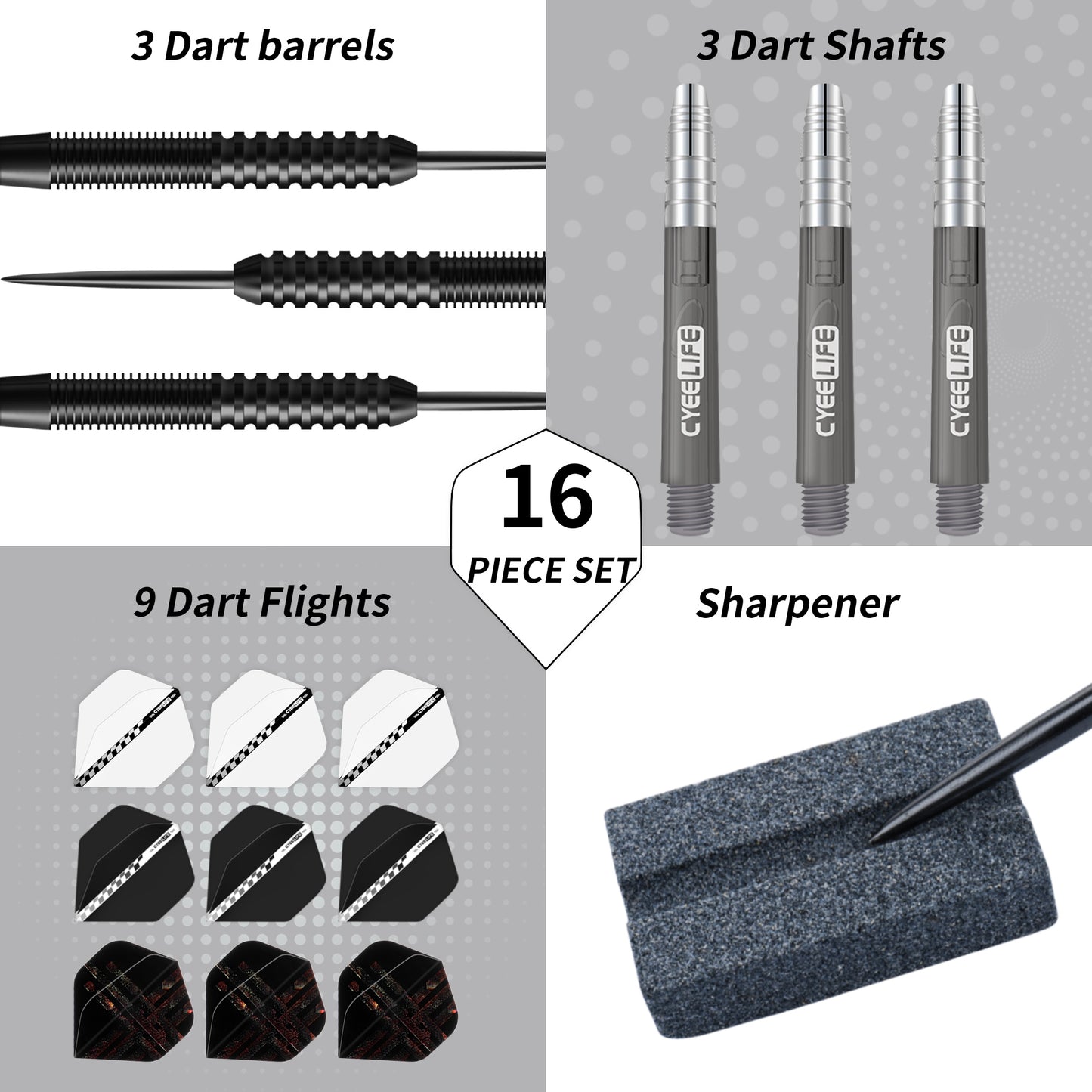 ZH05 Pro 90% Tungsten Steel Tip Darts Set with Extra accessories 23/26/28/30g,3pcs of 1set