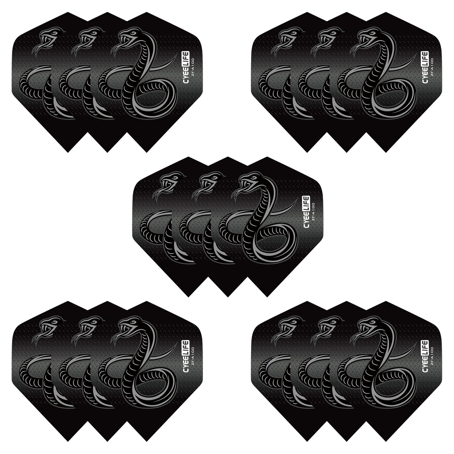 PET Dart Flights Standard 15pcs,3D Black Snake