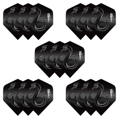 PET Dart Flights Standard 15pcs,3D Black Snake