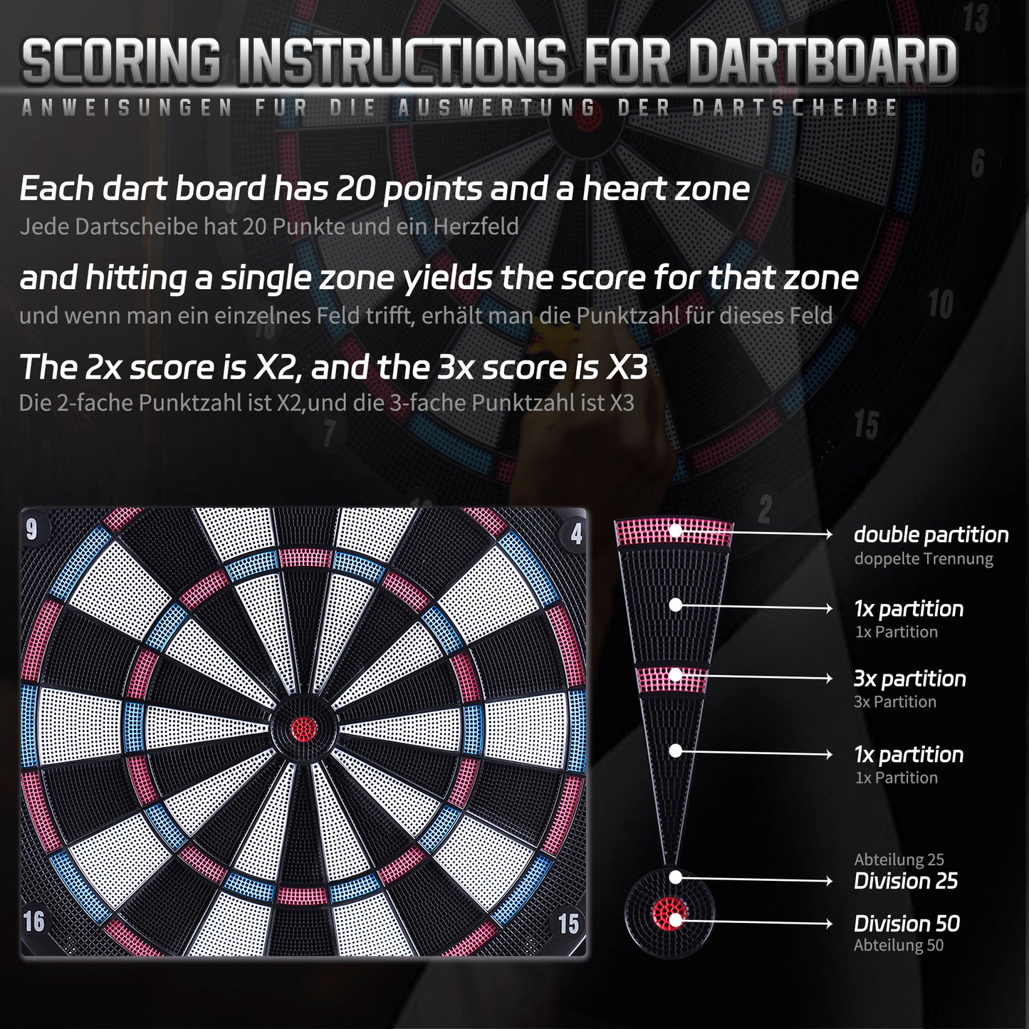 ZD01A Normal Dartboard for soft tip darts