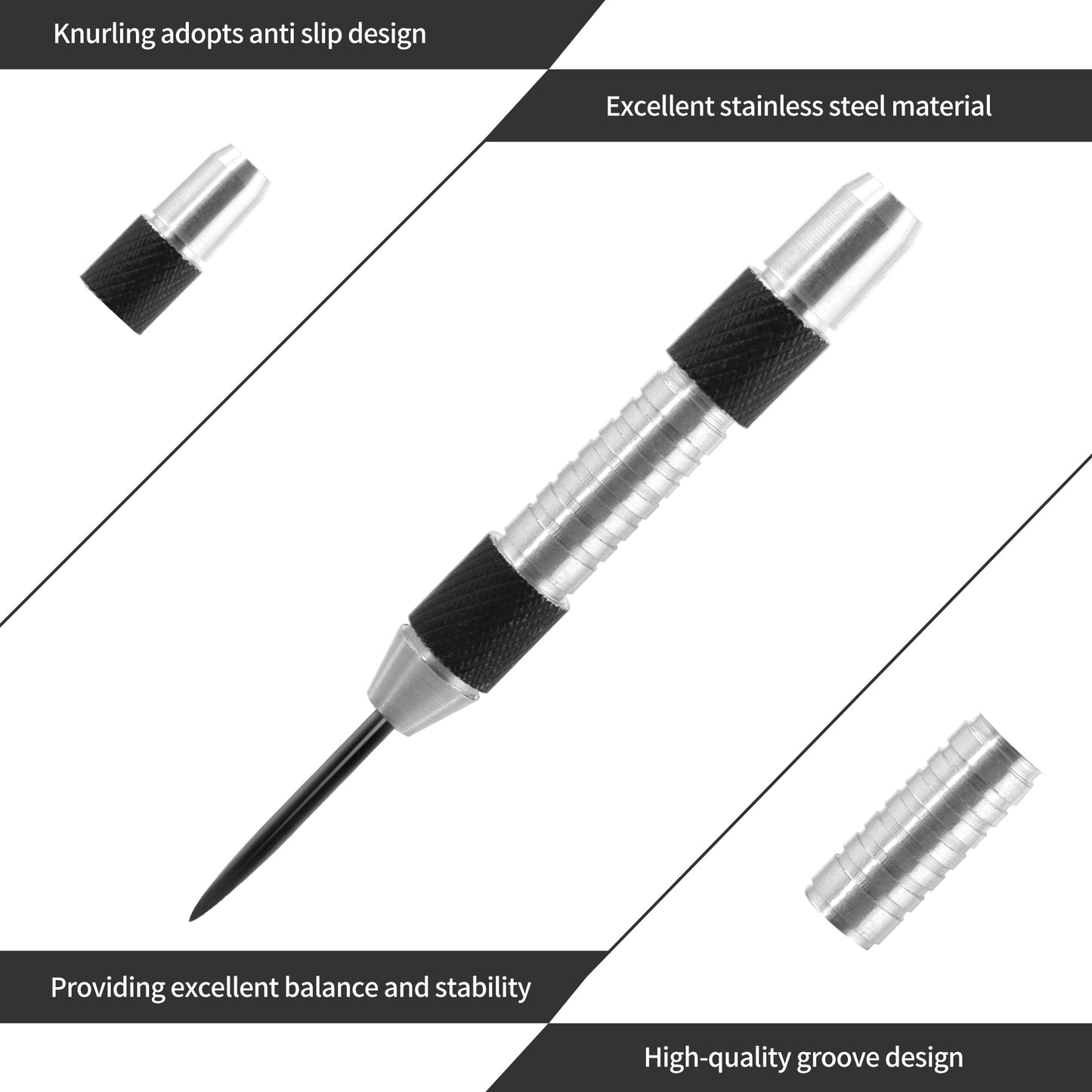 ZQ01 Stainless Steel Tip Darts Set 23g with carry case,Aluminum shafts,PC shafts and Extra Flights