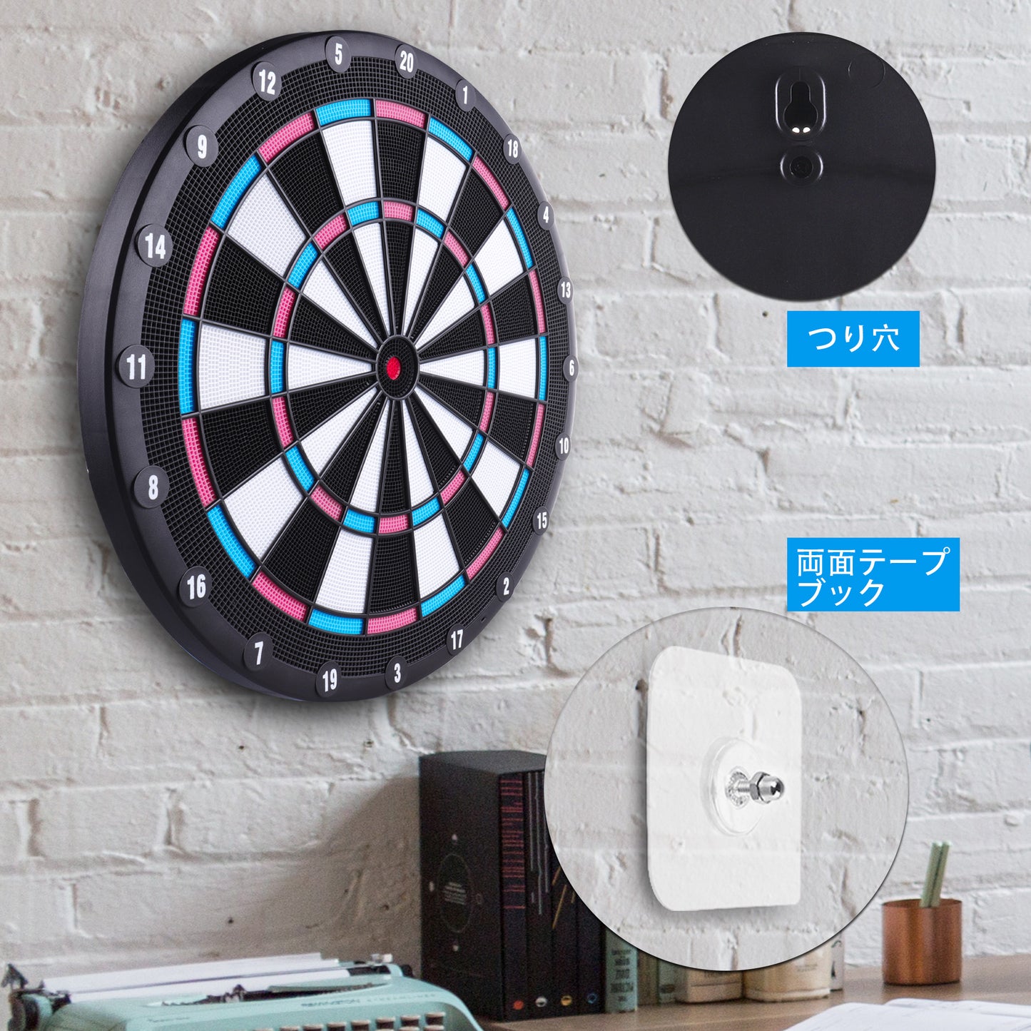 ZD01A Normal Dartboard with 6 Darts for plastic tip darts