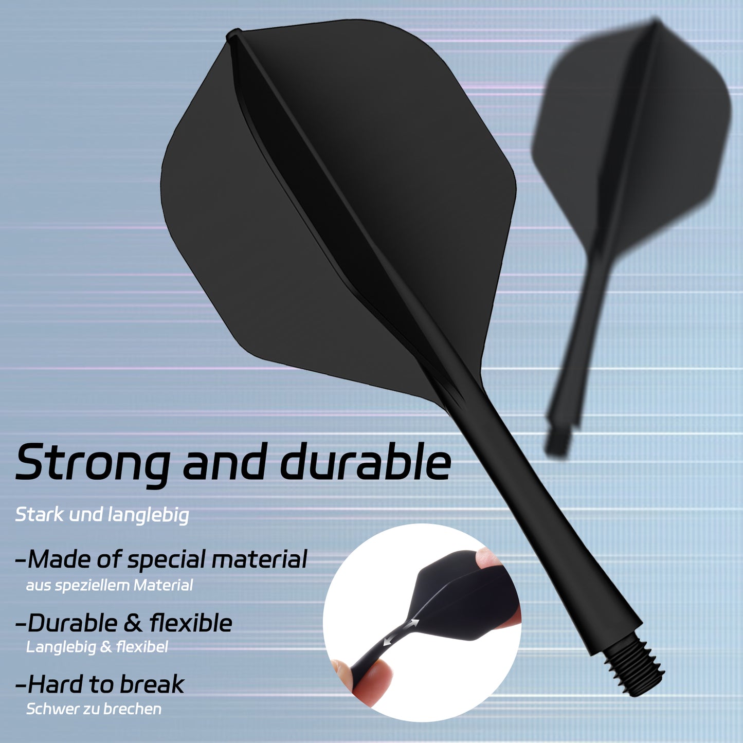 CF06 Standard shape Plastic Integrated Dart shafts and Flights 3pcs 2BA