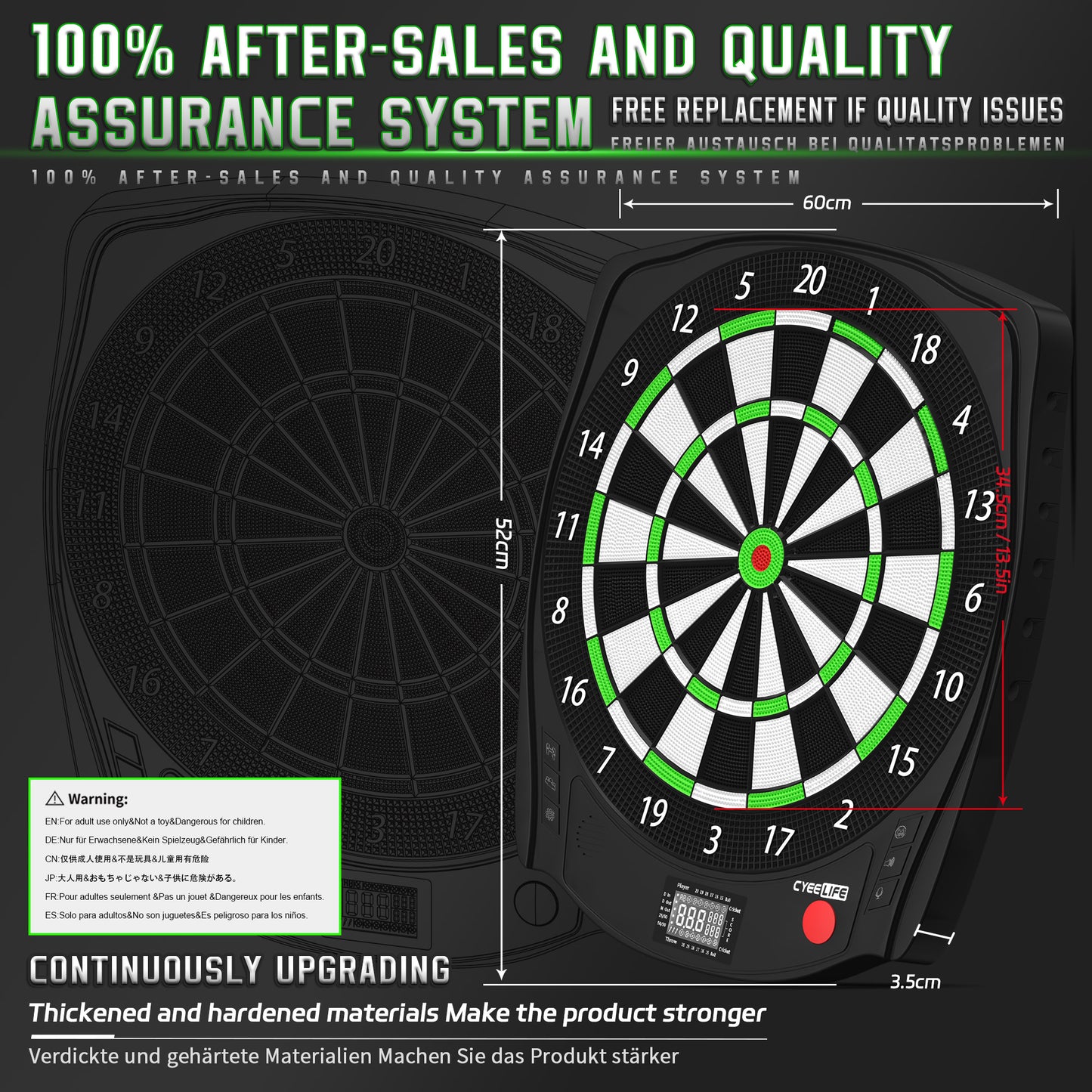 ZD01J Electronic Dart board set with 12 darts set