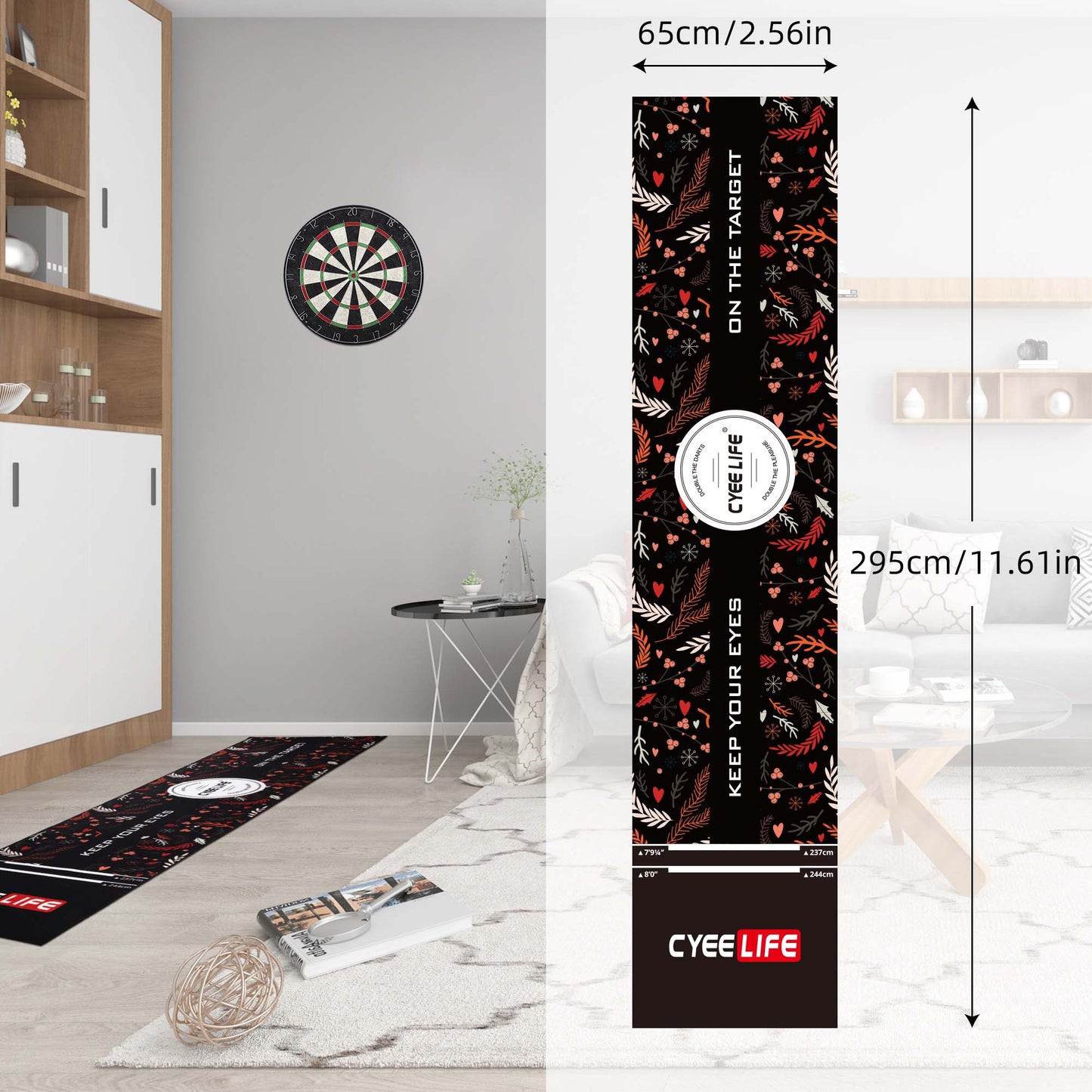 ZD05N DartBoard Mat 65 * 295cm with starting lines