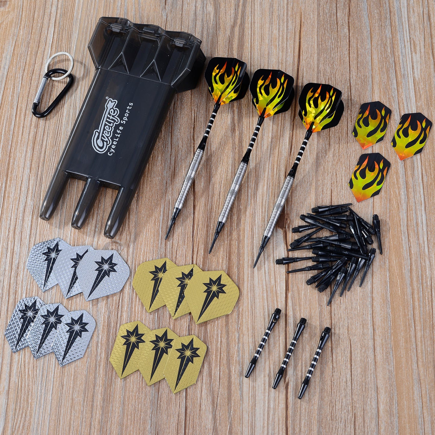 ZG02 Tungsten 90% soft tip darts set 18g with aluminum shafts and extra Flights and carry case