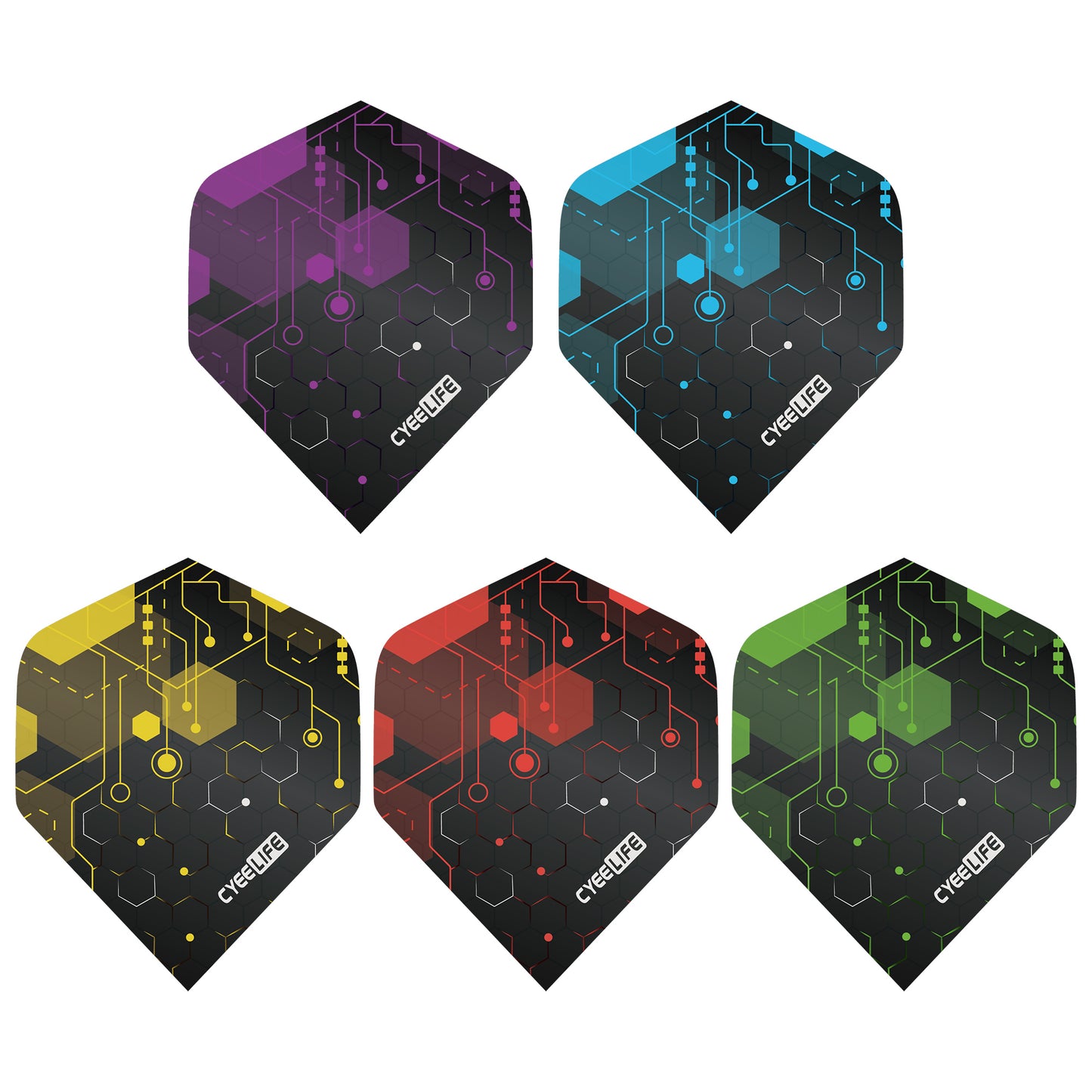 15pcs PET Dart Flights Standard,5 Colors 120 microns thickness