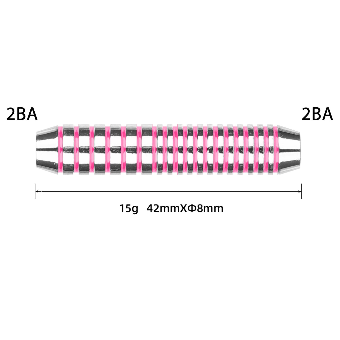 ZE03C Brass Plastic tip dart barrels 15g with Silver coating and colour lines,3pcs 2BA