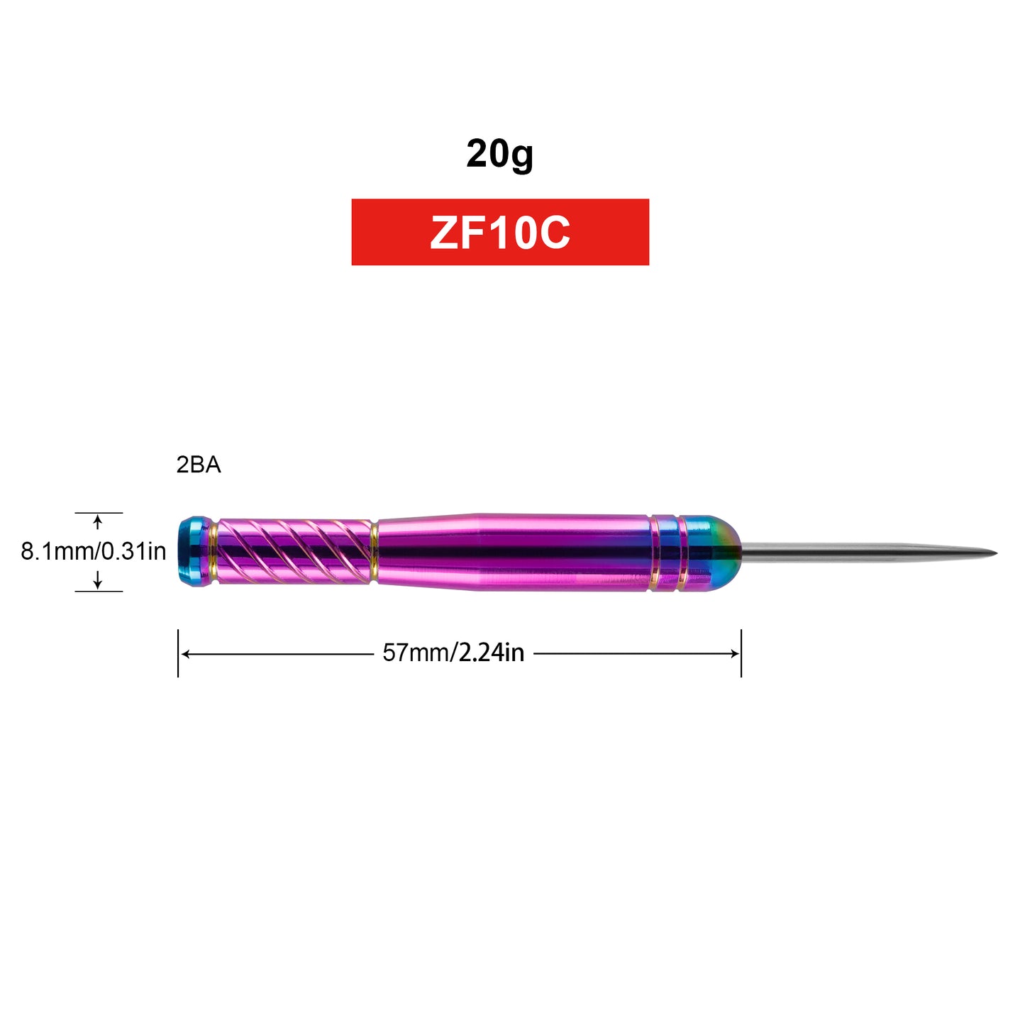 ZF10C 2024 New Brass Steel Dart Barrels 20g,Gradient