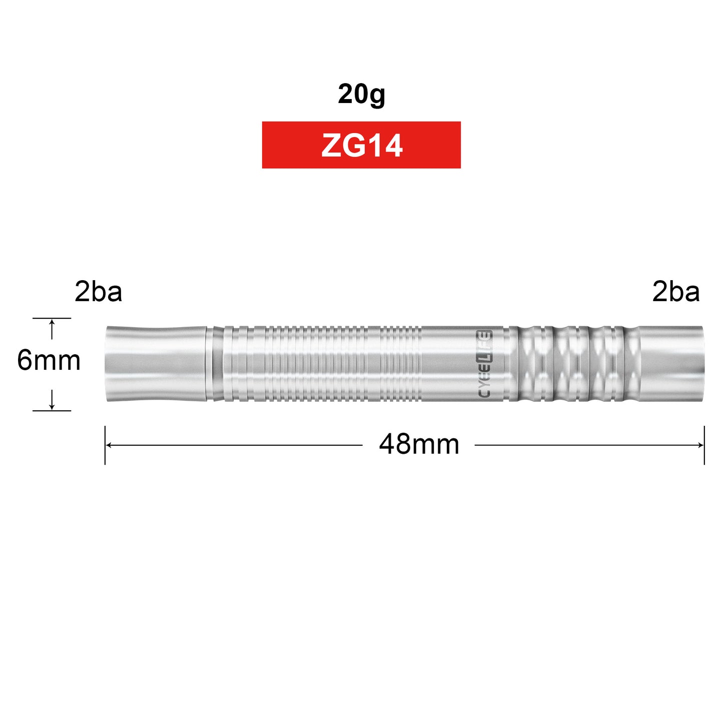 ZG14 3pcs 90% Tungsten Soft Tip Darts Barrels 20g 2BA&2BA,No Accessories parts