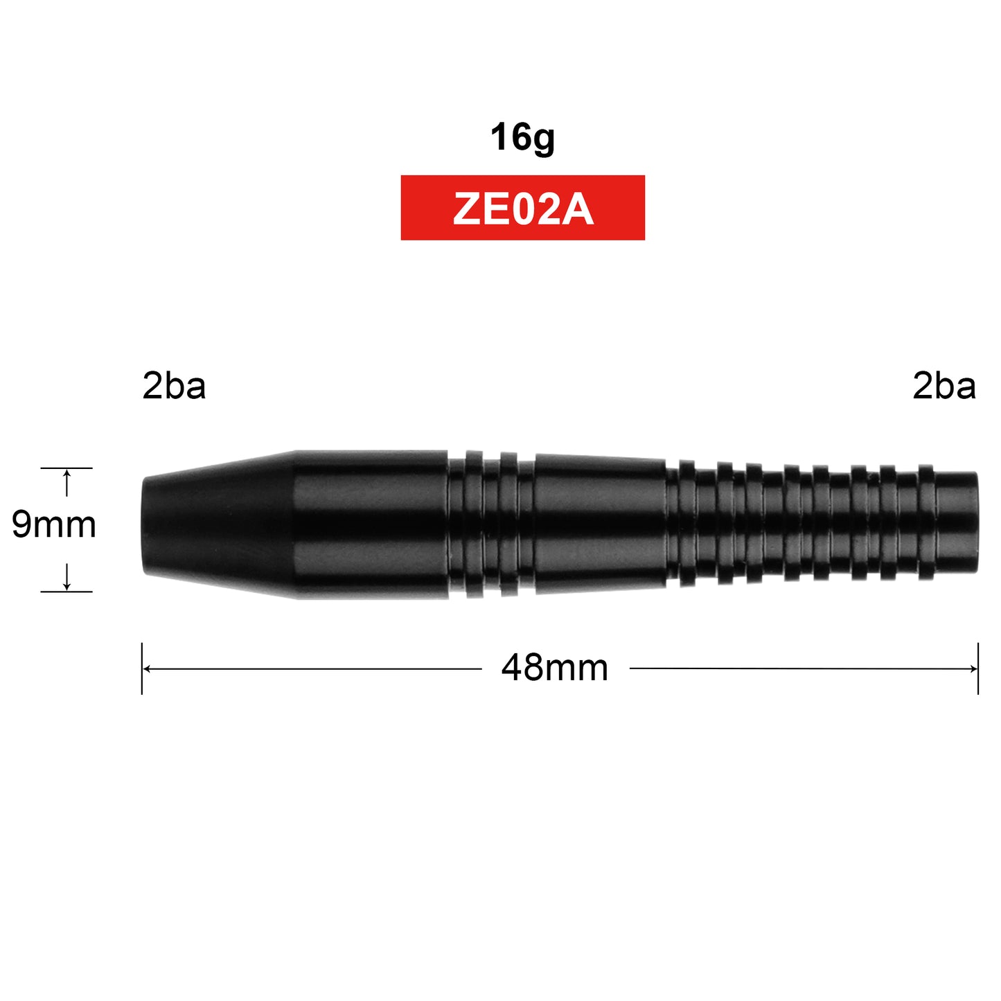 ZE02A 16g Brass Plastic tip Dart Barrels 3pcs,2BA