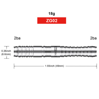 ZG02 18g Spiral style 3pcs 90% Tungsten Soft Tip Darts Barrels 2BA&2BA,No Accessories parts