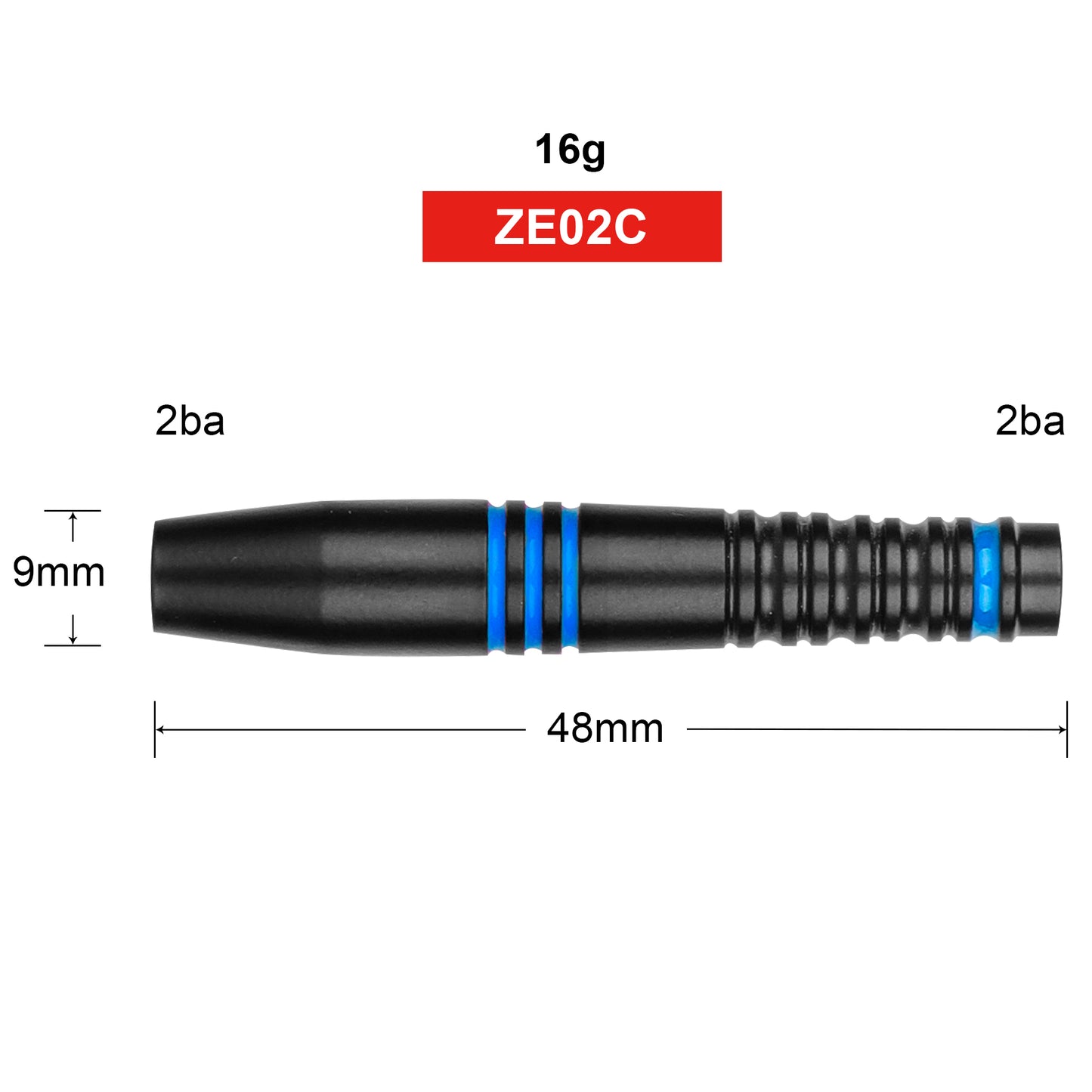 ZE02C 16g Brass Plastic tip Dart Barrels 3pcs with color lines,2BA