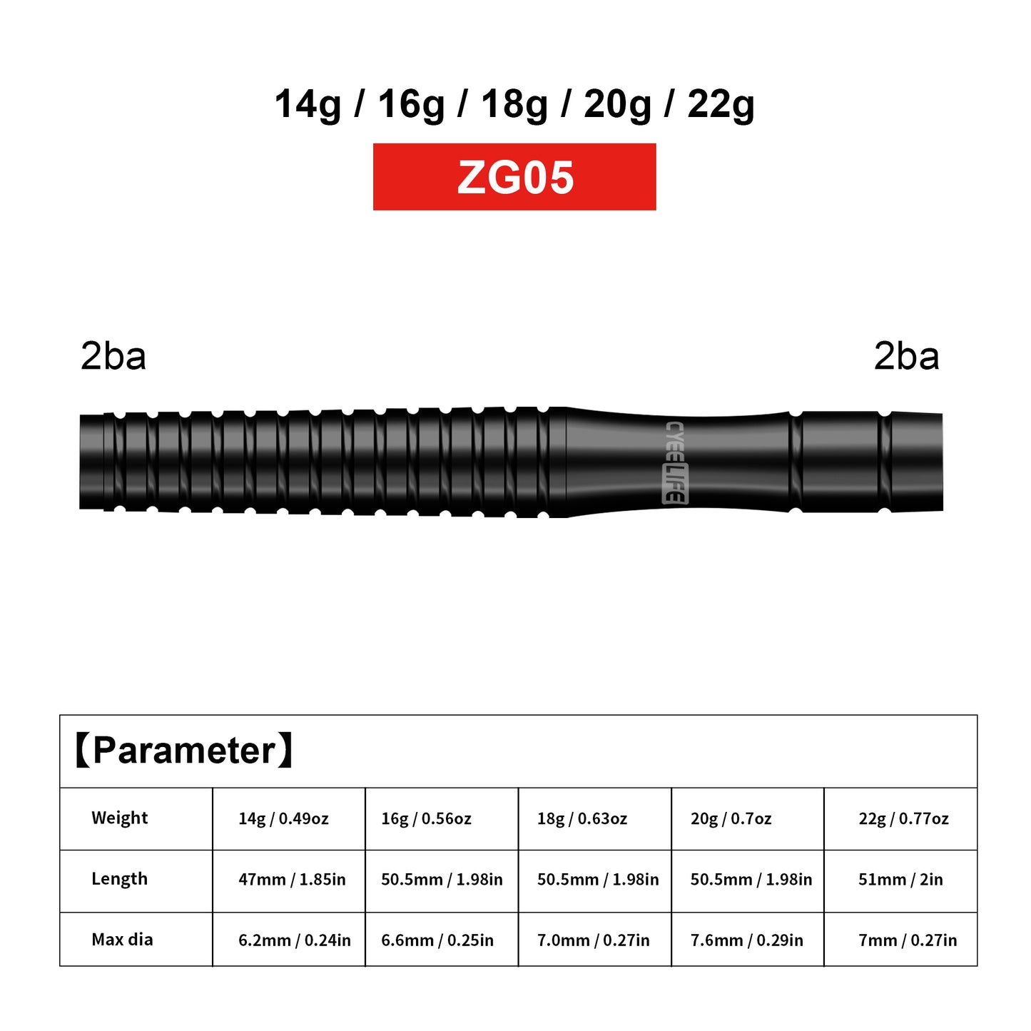 ZG05 3pcs 90% Tungsten Soft Tip Darts Barrels 14/16/18/20/22g 2BA&2BA,No Accessories parts