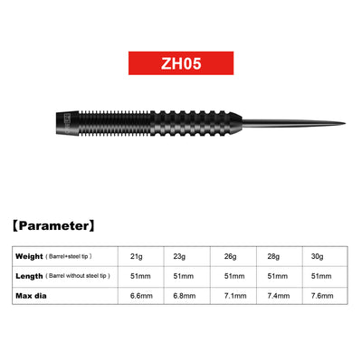 ZH05 Pro 90% Tungsten Steel Tip Darts Set with Extra accessories 23/26/28/30g,3pcs of 1set