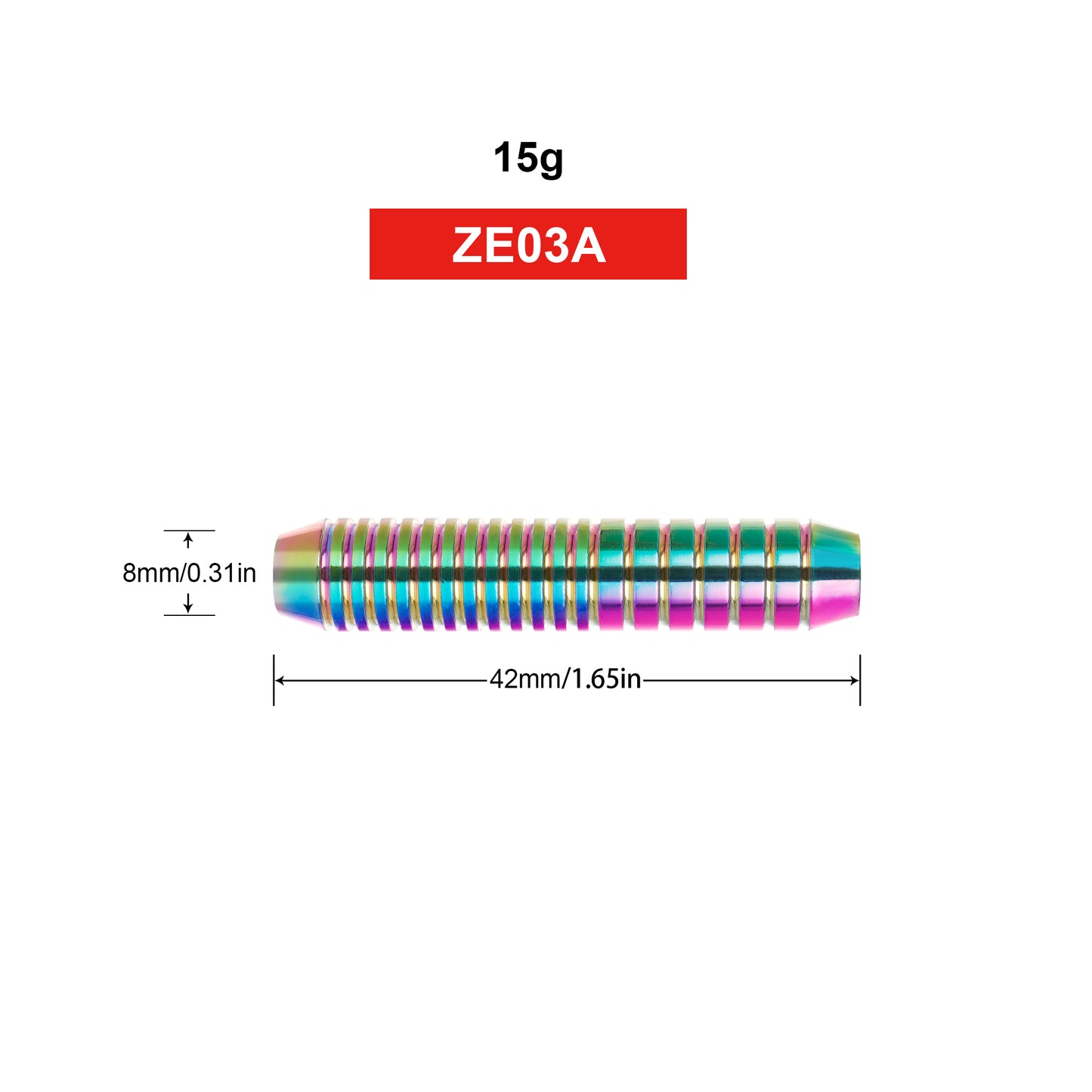 ZE03A Brass Plastic tip dart barrels 15g with Colorful pvd coating,3pcs 2BA