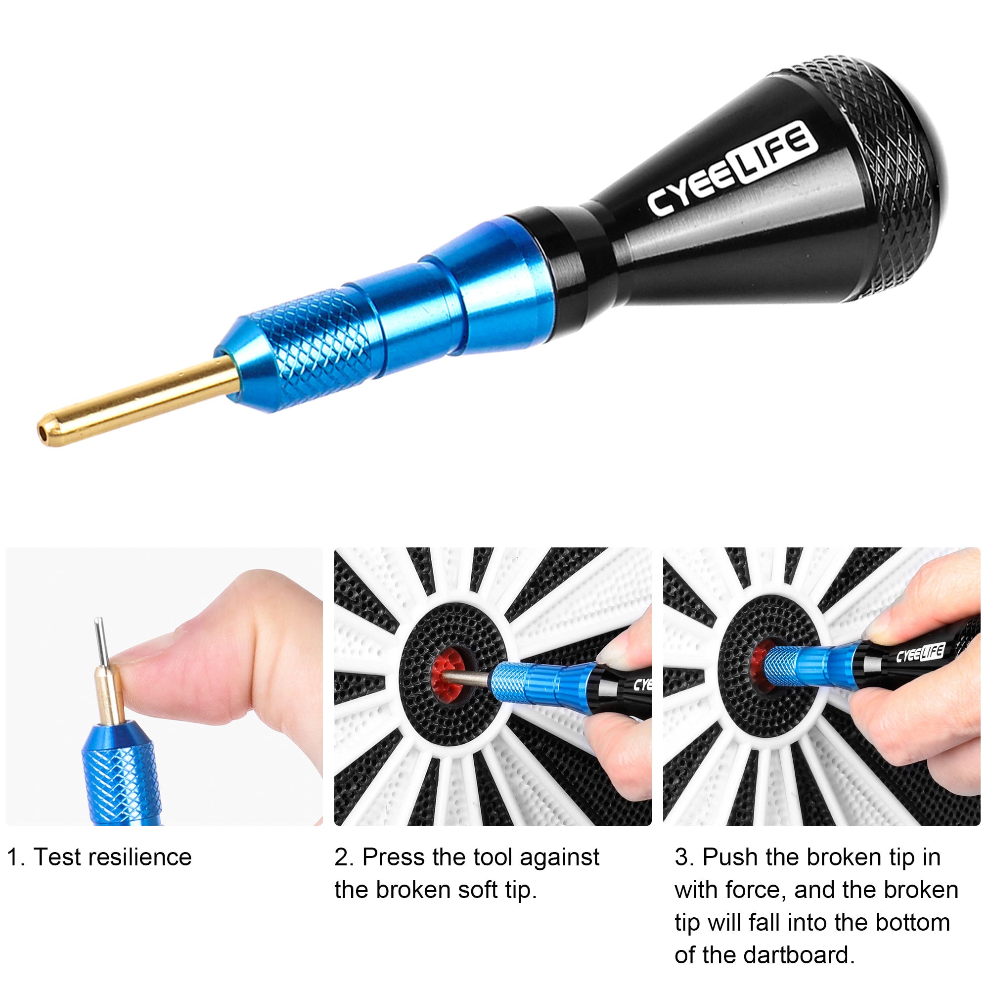 ZL01A Dart Tool Electronic Dartboard Broken Dart Tips  Remover-Black/Blue/Green/Sliver/Golden